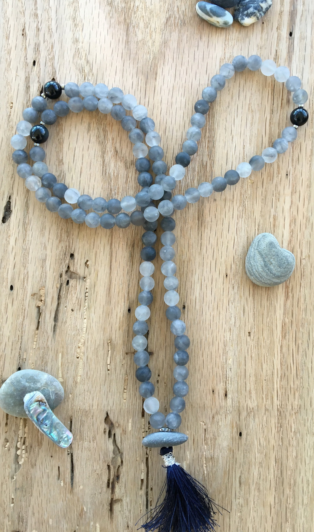 Matte Cloudy Quartz Mala