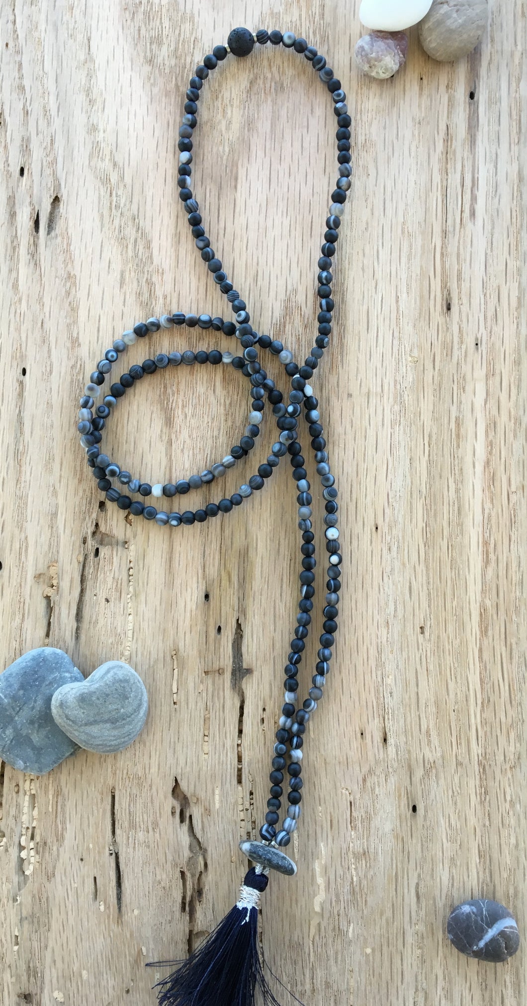 Matte Banded Agate Mini-Mala