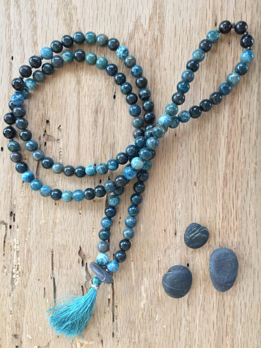 Dark Blue Apatite Mala