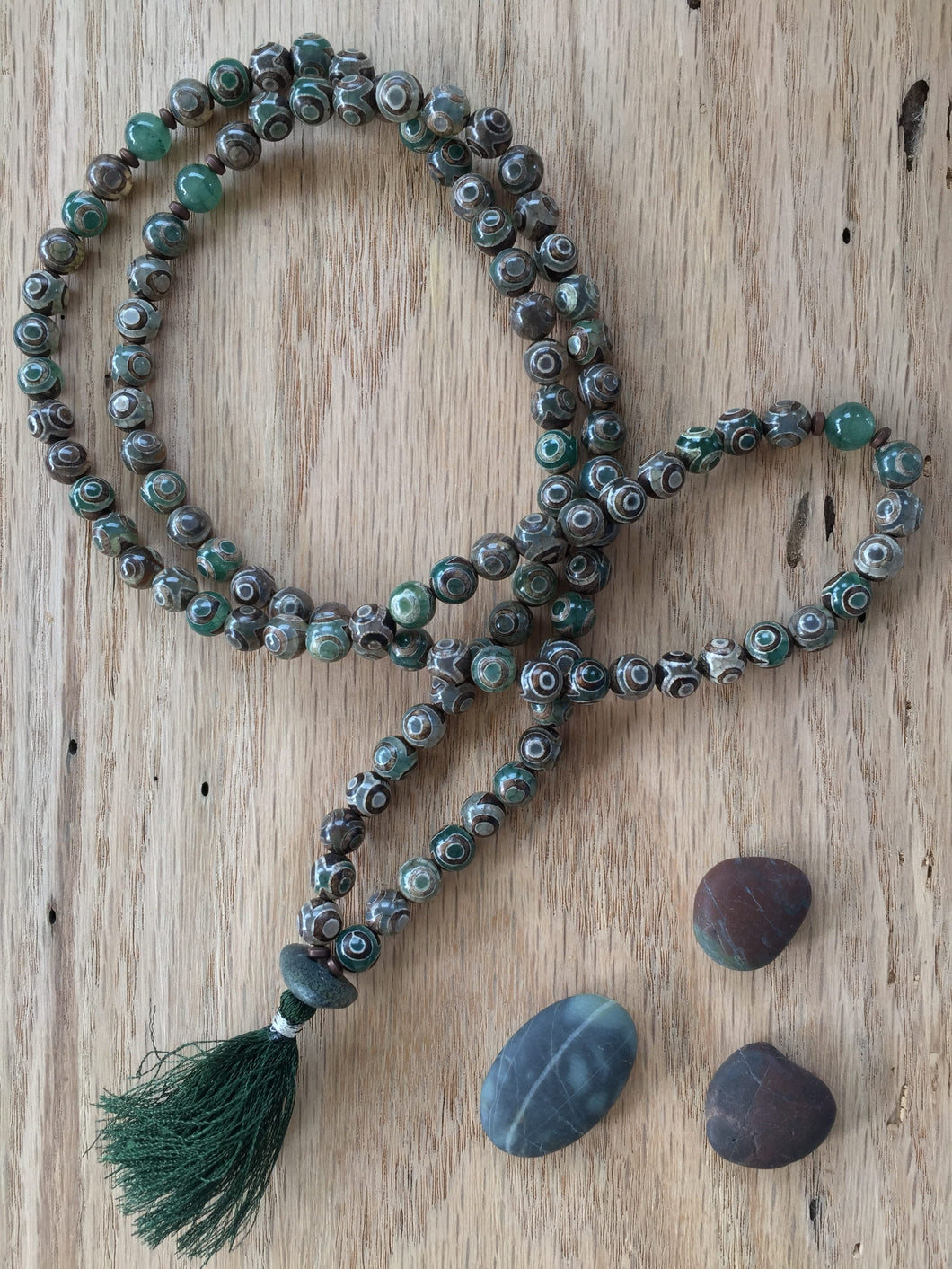 Etched Agate Mala
